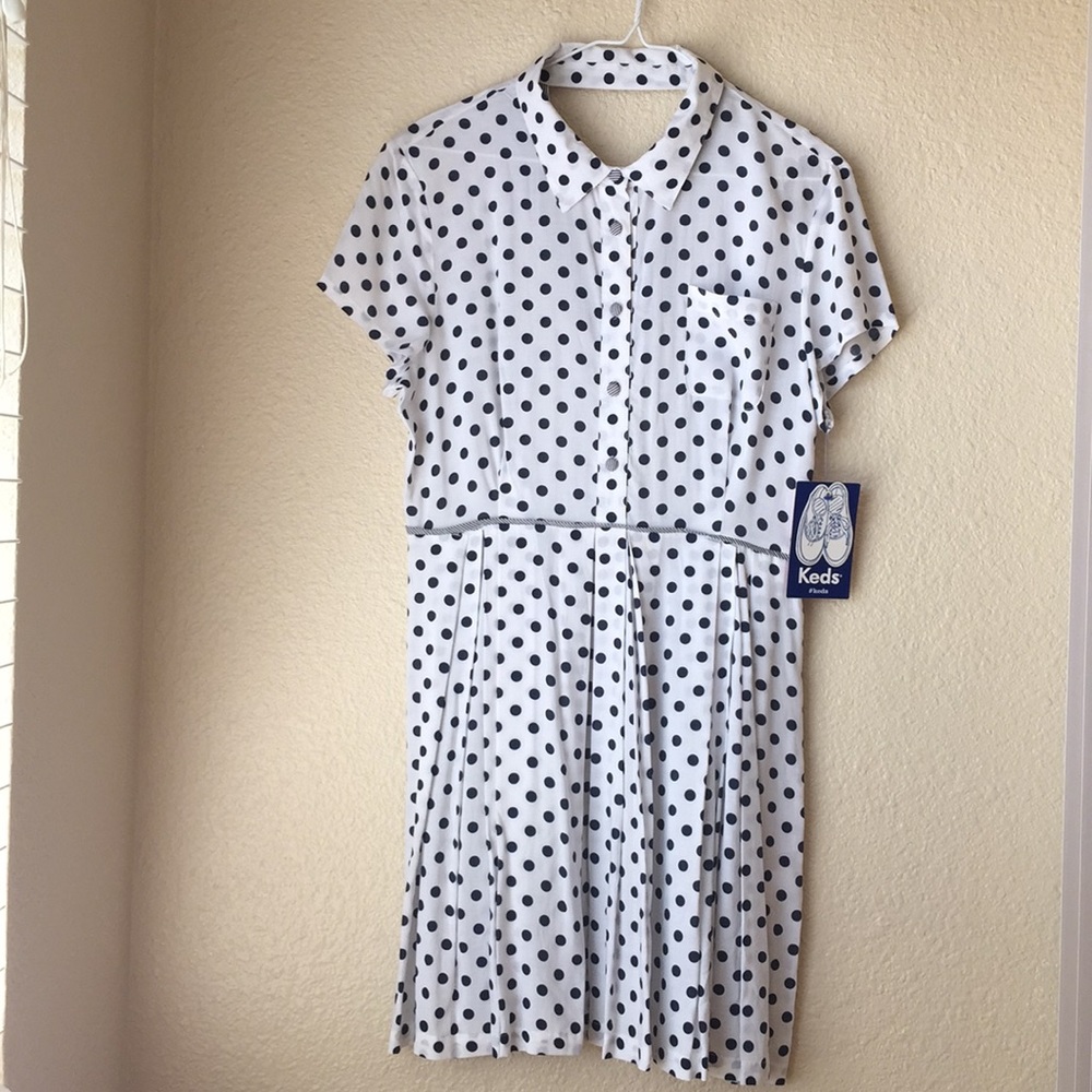 Polka Dot Pleated Dress